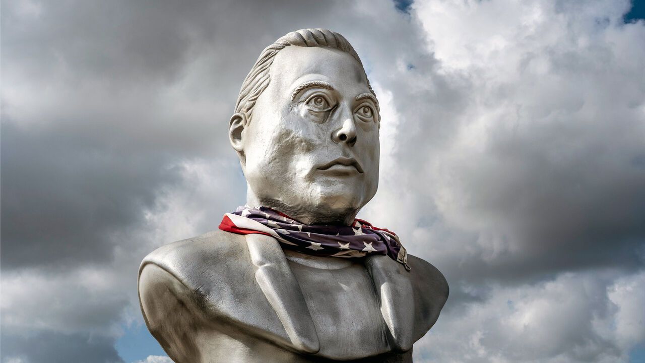 Statue of Elon Musk in Starbase, Texas, formerly Boca Chica Village.