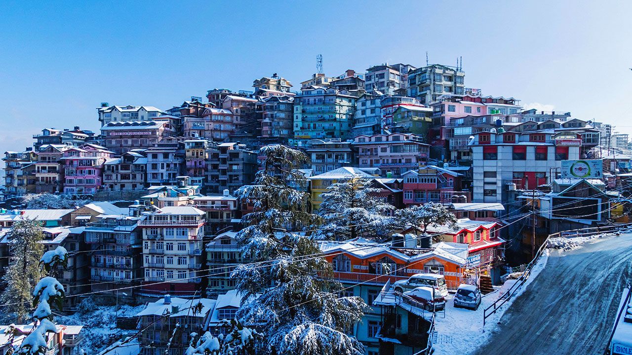 A view of snowy Shimla, India 2019
