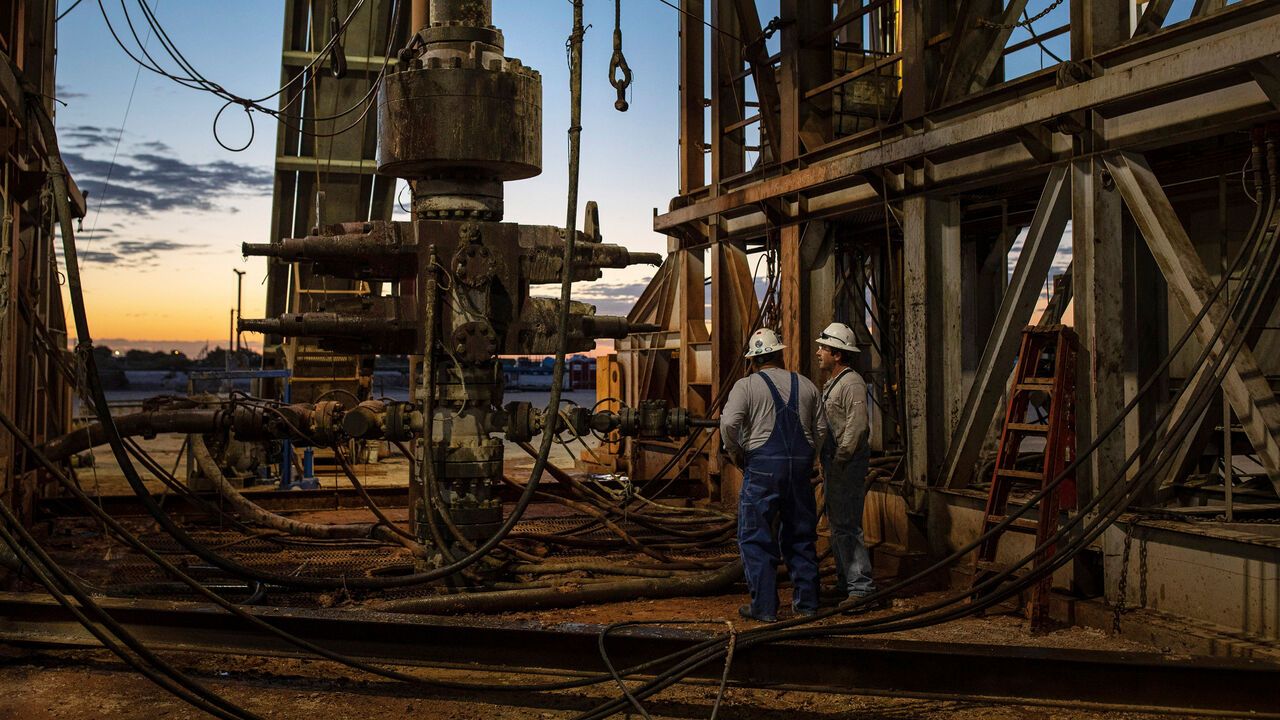 A drill rig in the Permian Basin near Stanton, Texas