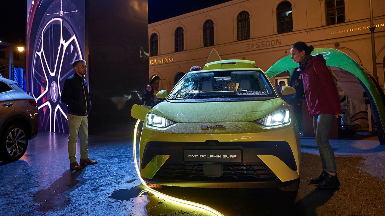  BYD presents its EV vehicles at the IAA MOBILITY 2025 automobile fair on September 10, 2025 in Munich, Germany.