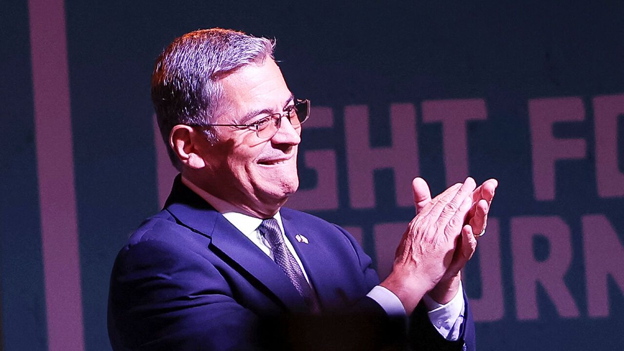 Democratic California gubernatorial candidate Xavier Becerra's on election night