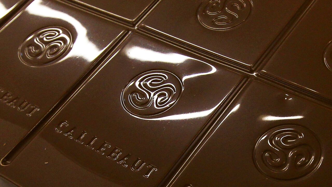 Chocolate bars at the Barry Callebaut factory.