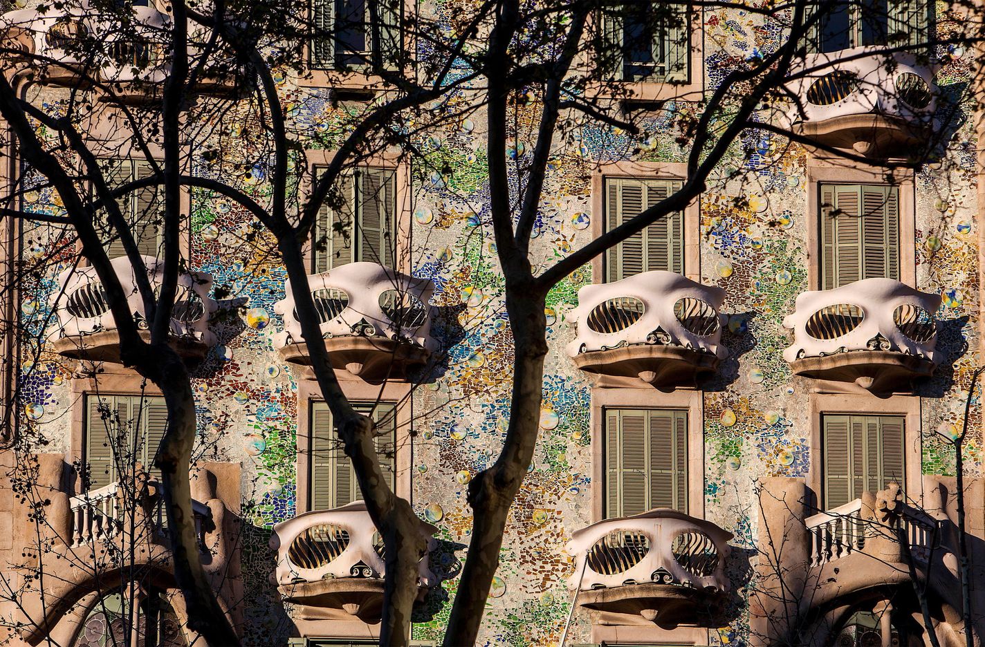 Exterior view of Casa Batllo, Barcelona.