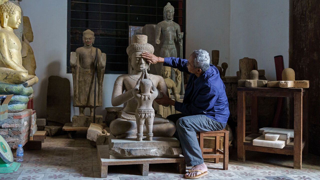 Former looter Toek Tik at the Koh Ker temple complex. He looted the statue of Skanda on Peacock from Prasat Krachap at Koh Ker.