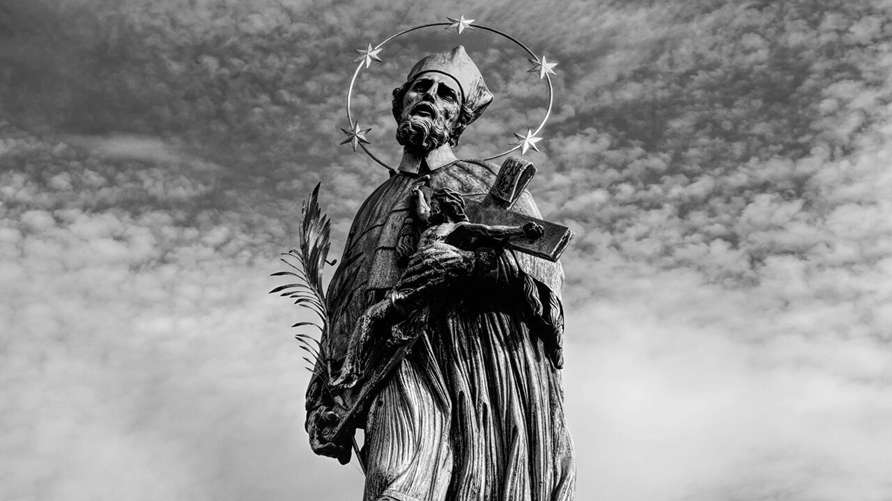 Statue of John of Nepomuk on Charles Bridge in Prague.