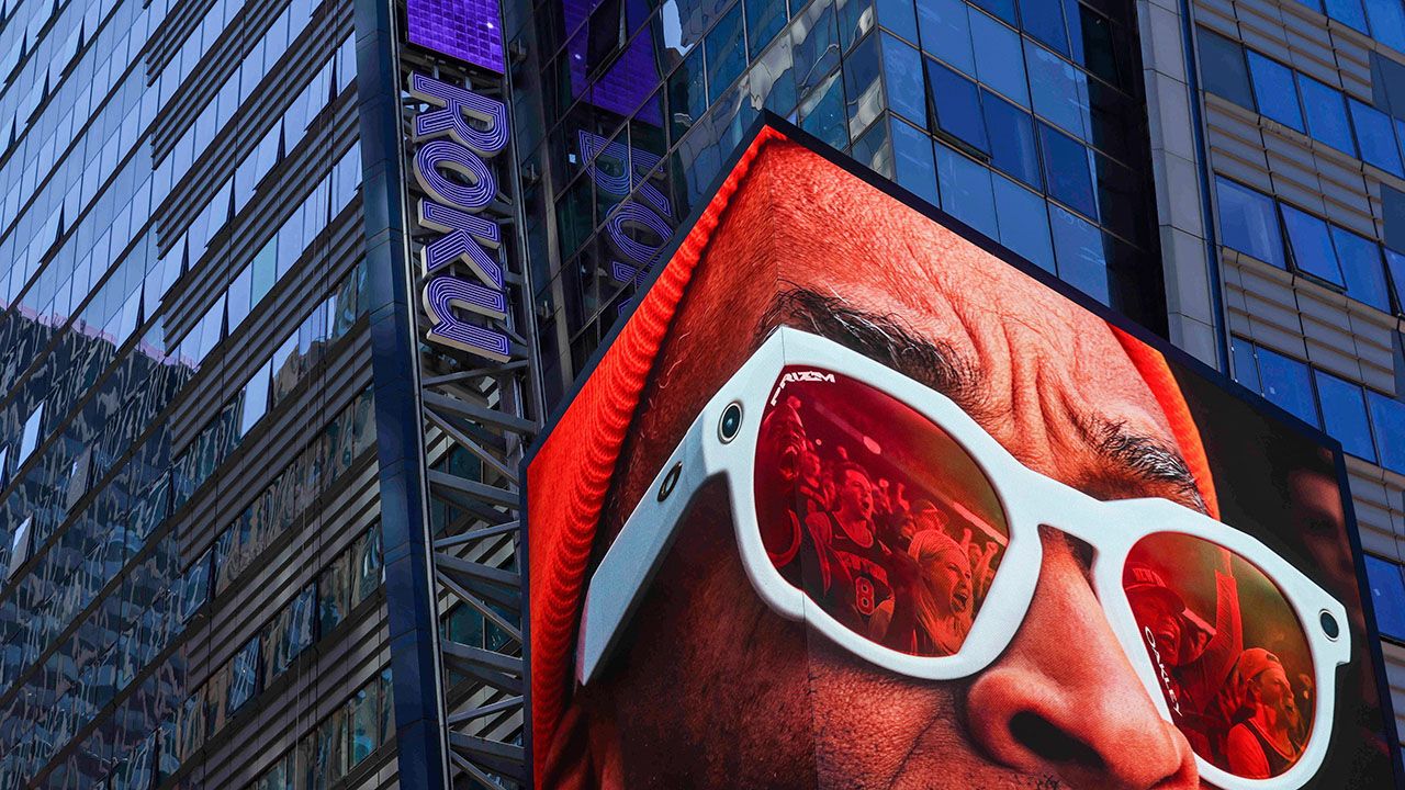 Roku signage on an office building at 5 Times Square in New York US, on Monday, June 15, 2026