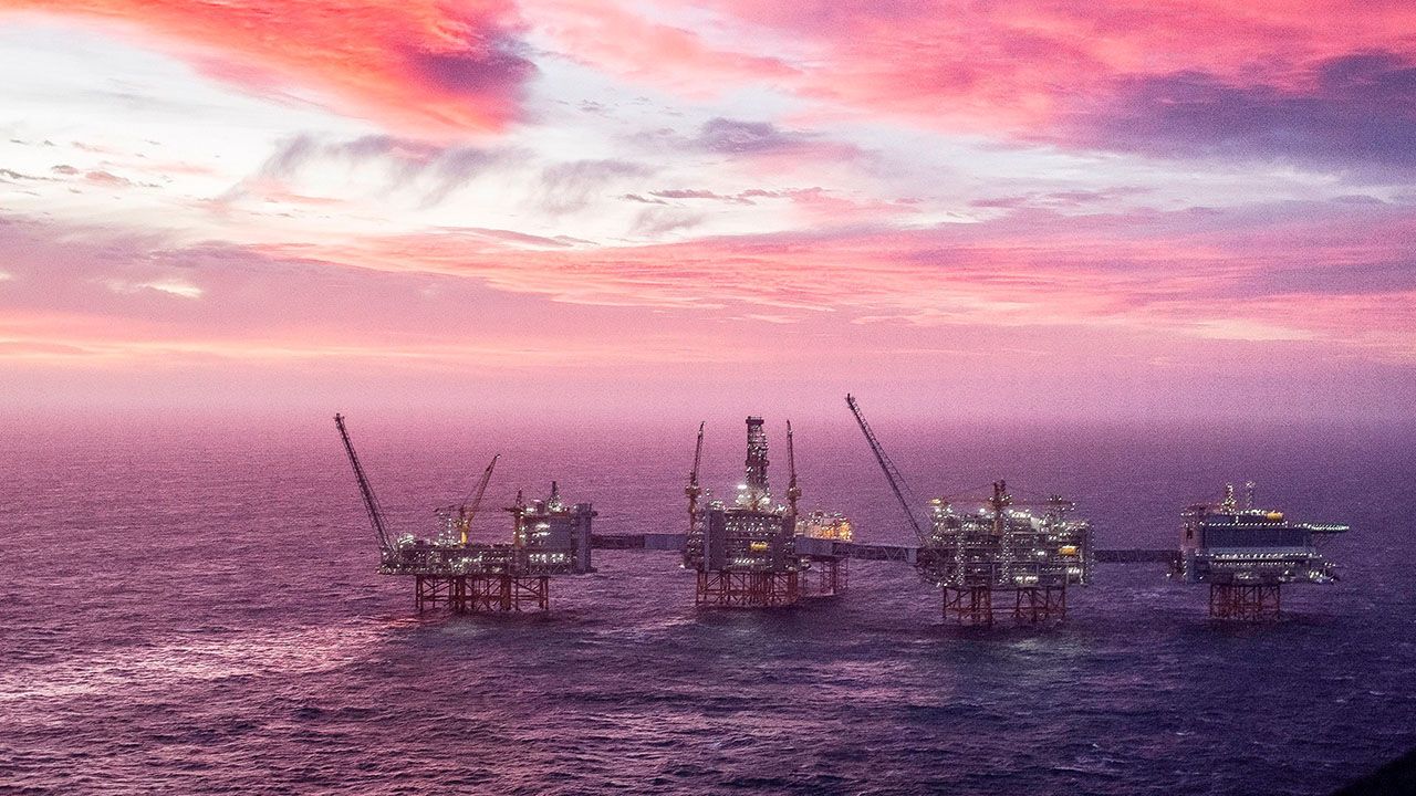 Johan Sverdrup oil field in the North Sea west of Stavanger, Norway