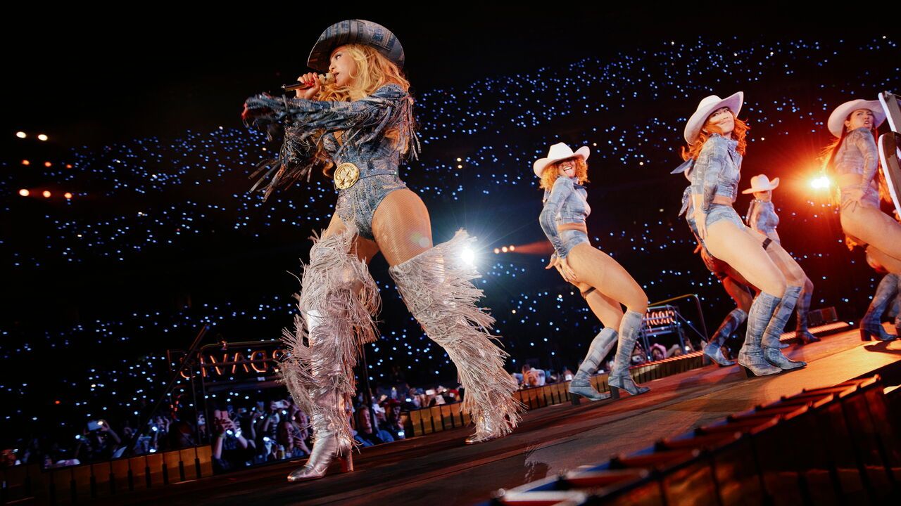 Beyonce performs on stage during her Cowboy Carter Tour