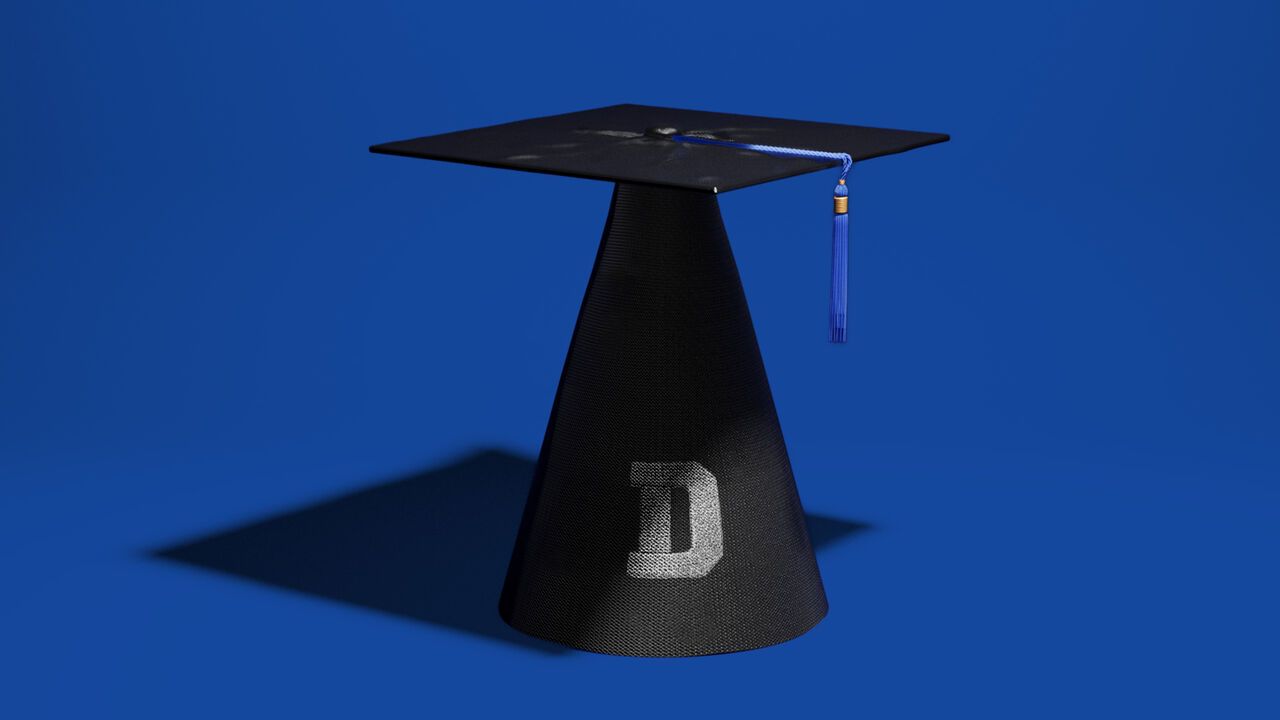 Illustration of a mortarboard dunce cap