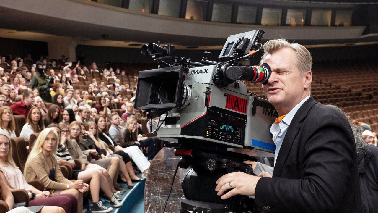 Director Christopher Nolan, on set of Tenet.