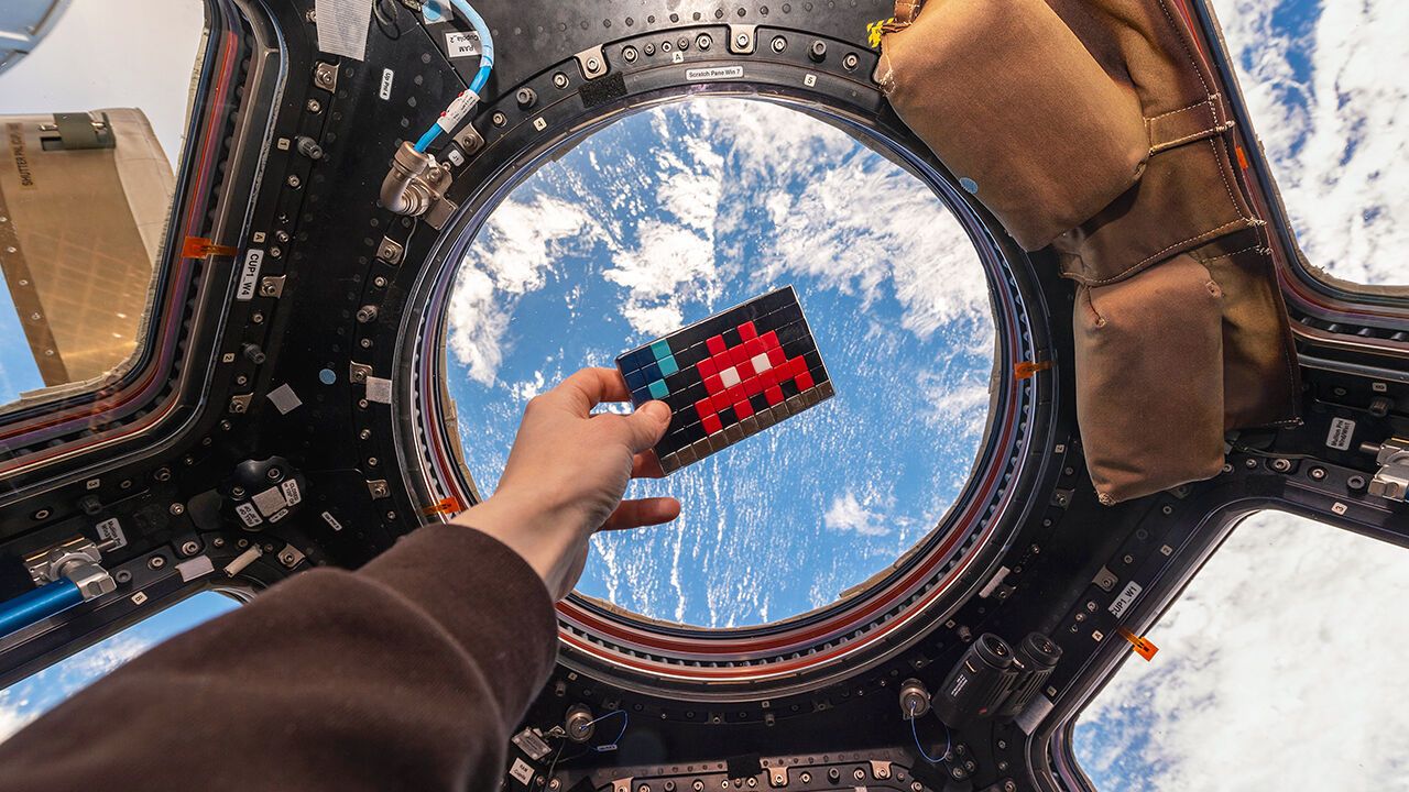 Invader mosaic on the International Space Station.