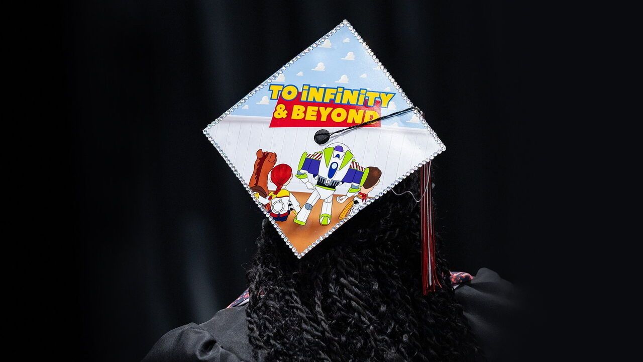 Decorated graduation caps
