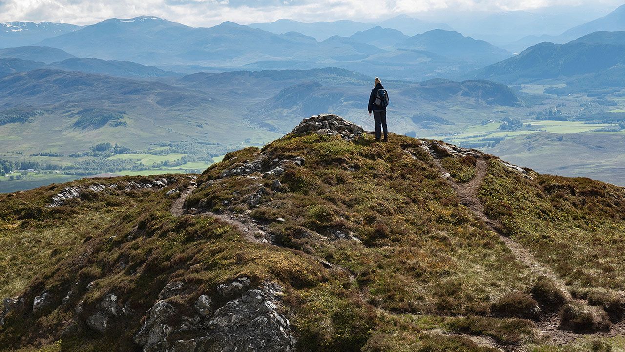 Hillwalking in Speyside, the Scottish Highlands, near Newtonmore and the Cairngorms National Park