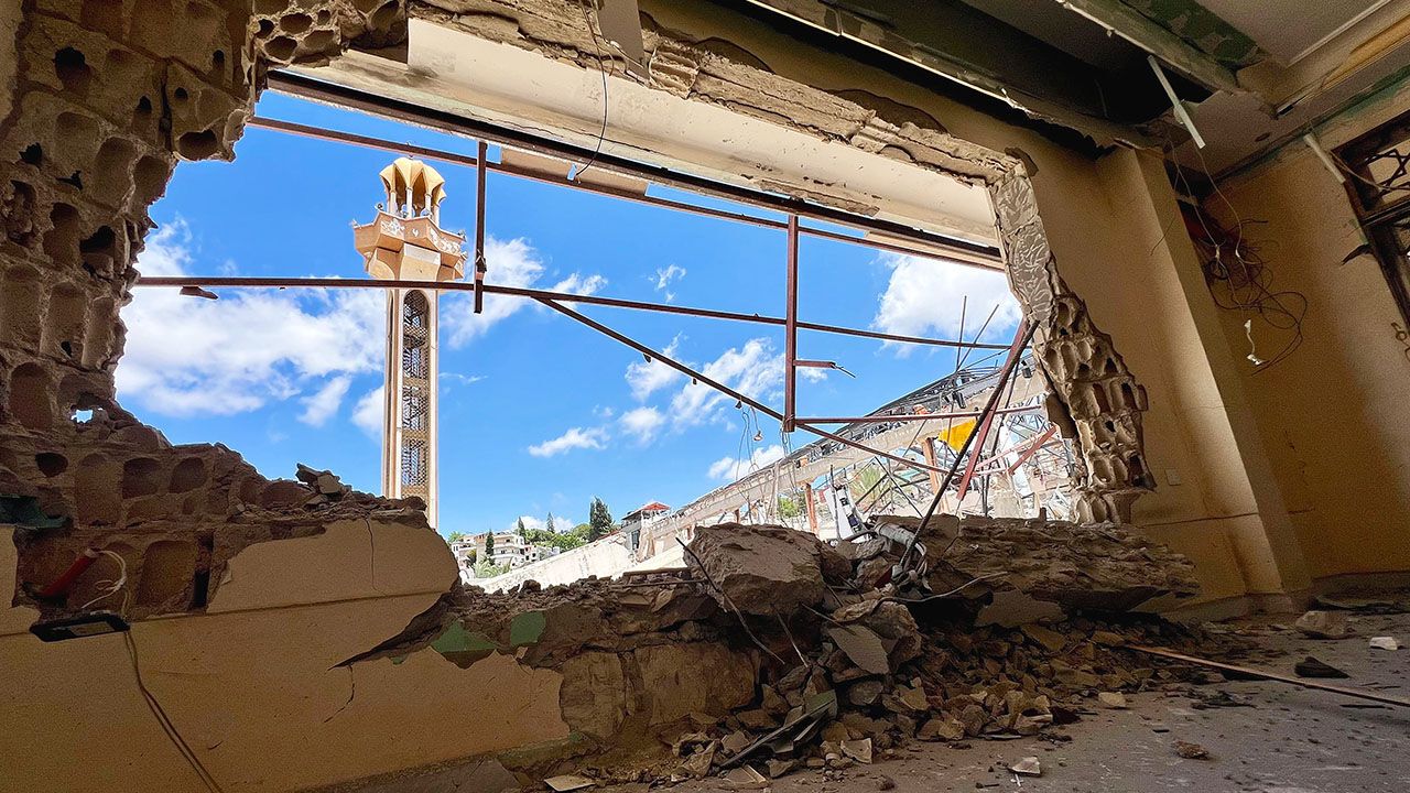 The aftermath of Israeli attacks on residential areas in Nabatieh, Lebanon