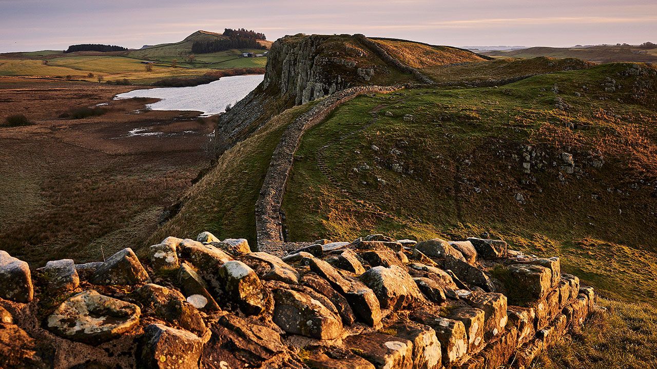 Hadrian's Wall in Northumberland, England.