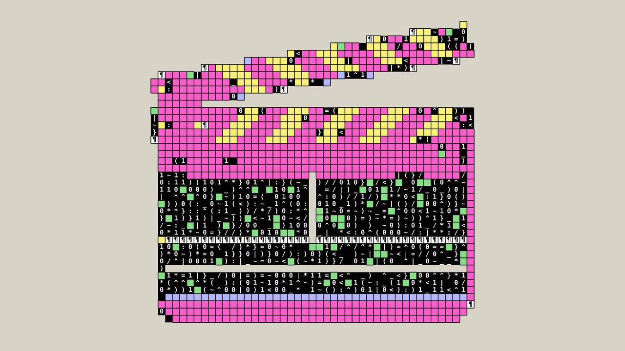 ASCII art clapper board