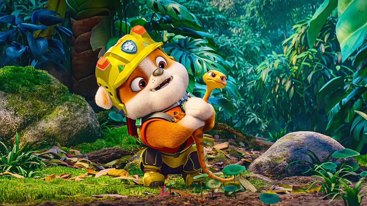 A scene from PAW Patrol: The Dino Movie.
