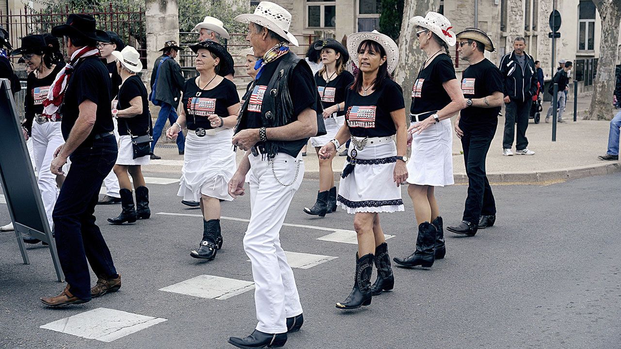 Line dancers in France