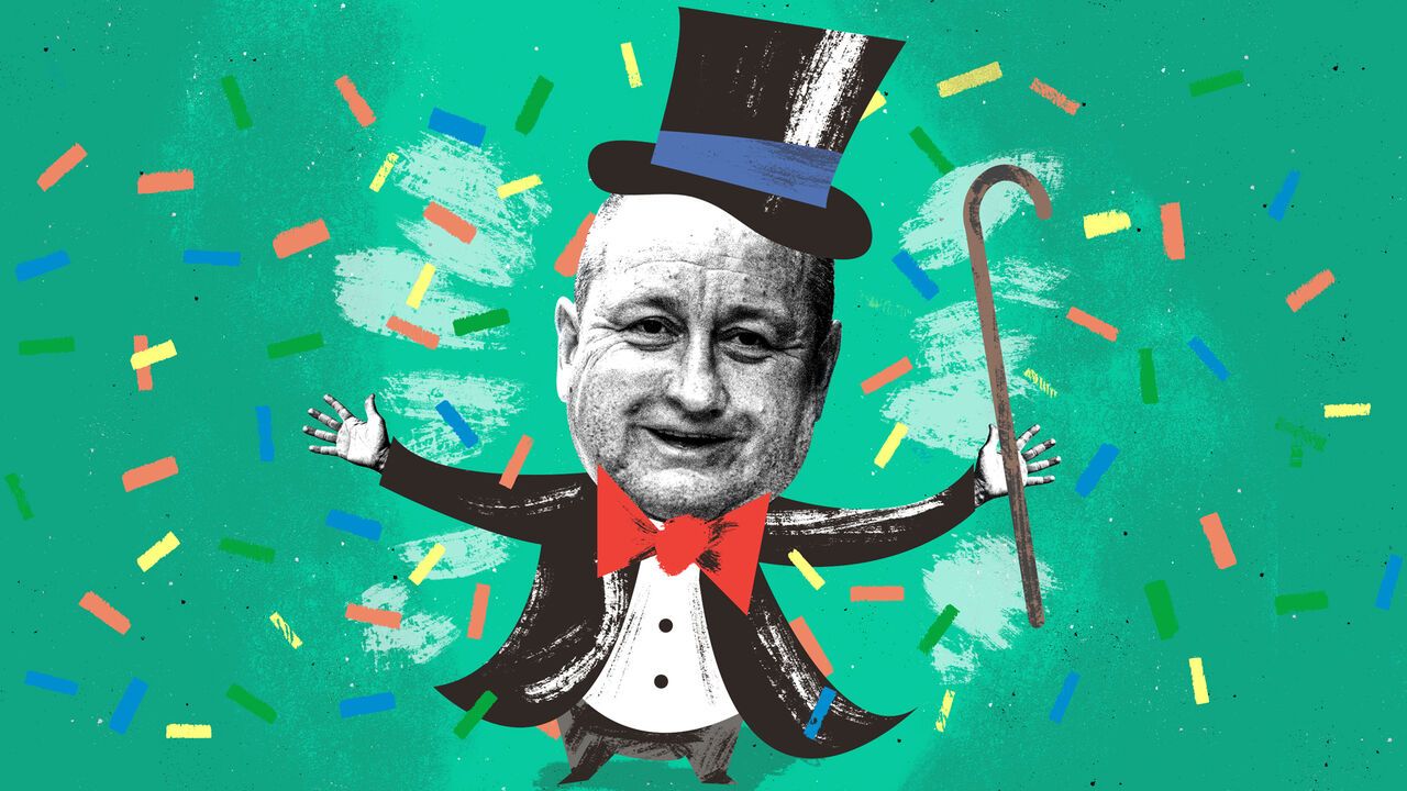 Illustration of Mike Ashley as the monopoly man