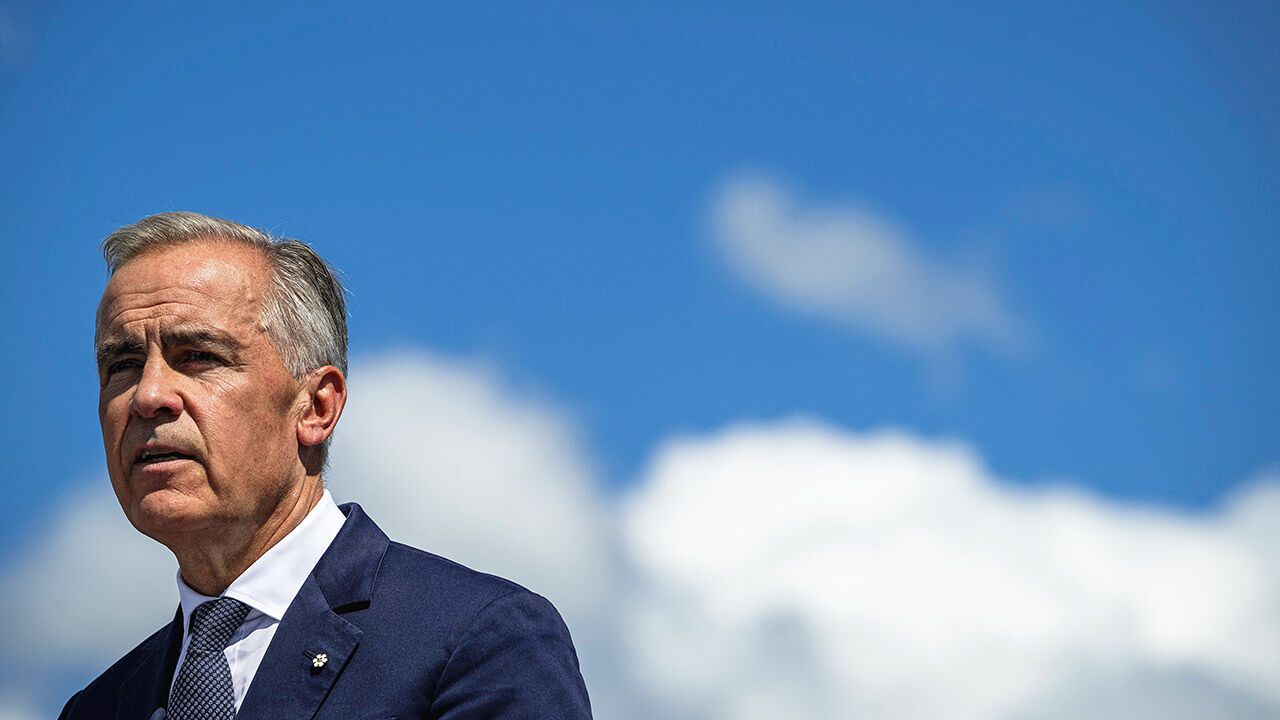 Canadian Prime Minister Mark Carney speaks about the trade dispute with the United States