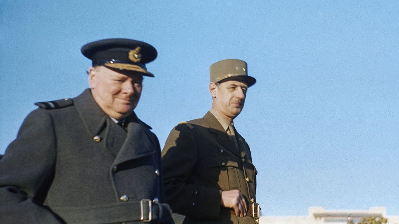 Winston Churchill with General de Gaulle.