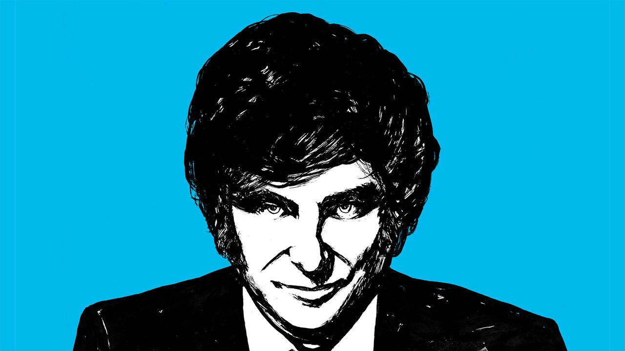 Illustrated portrait of Javier Milei