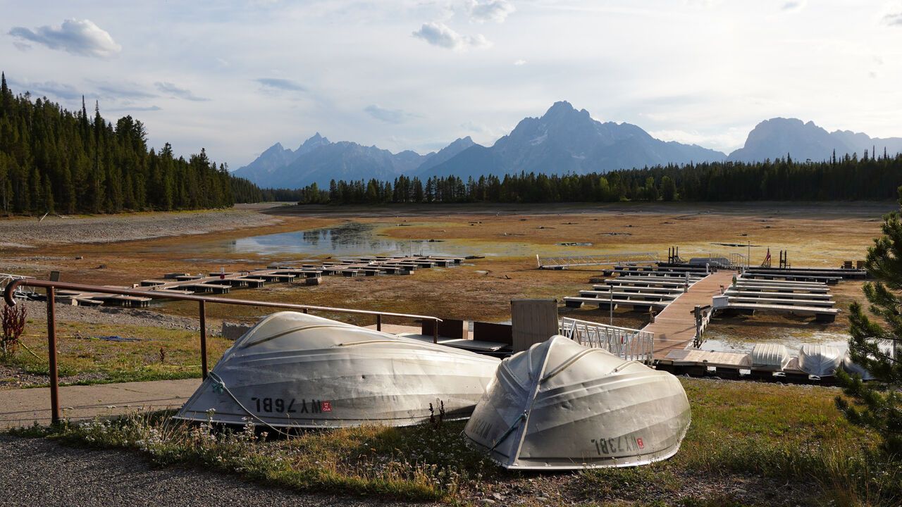The Colter Bay Marina at Jackson Lake dried up.