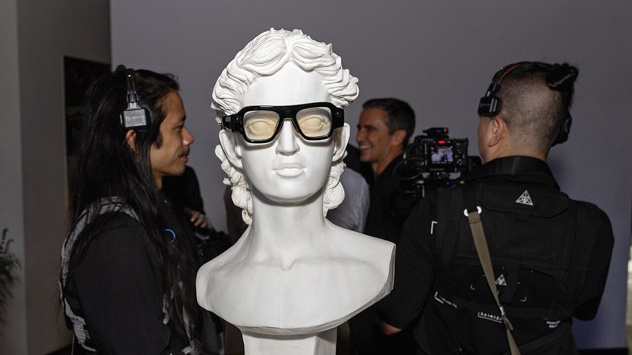 Snap Specs augmented reality (AR) glasses on a display during a launch event in Los Angeles, California, US