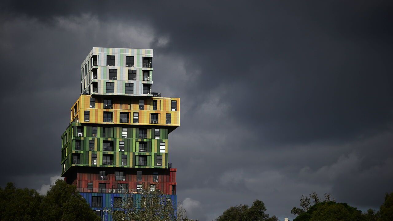 Clouds seen over an apartment building in Melbourne