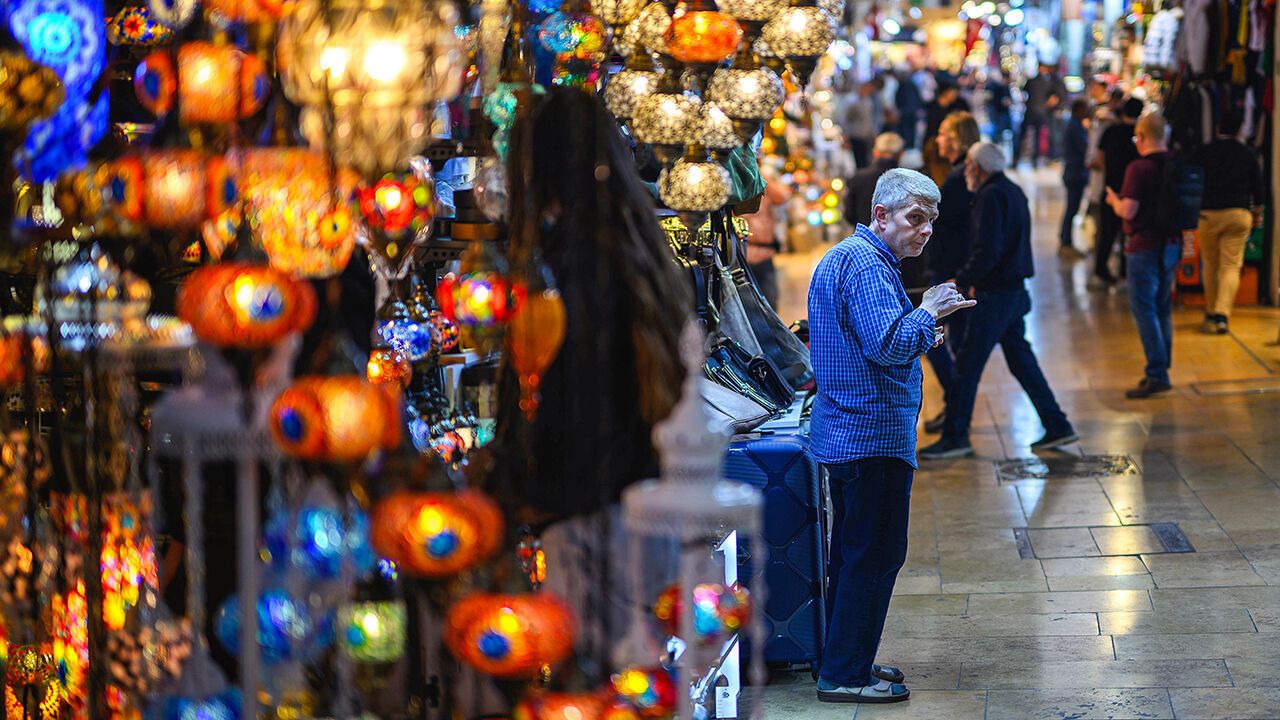 People shop at the Grand Bazaar in Istanbul