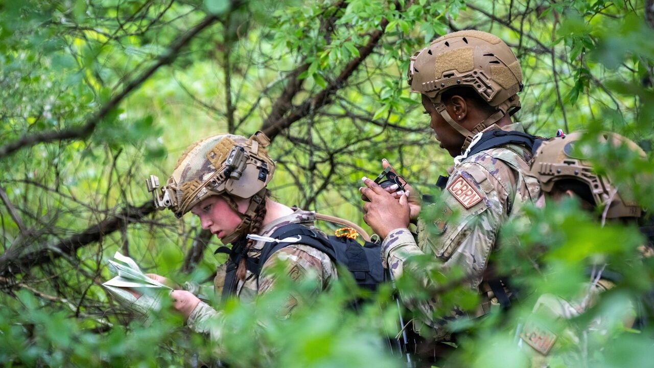 U.S. Air National Guard Emergency Management Airmen, take part in and navigation training.