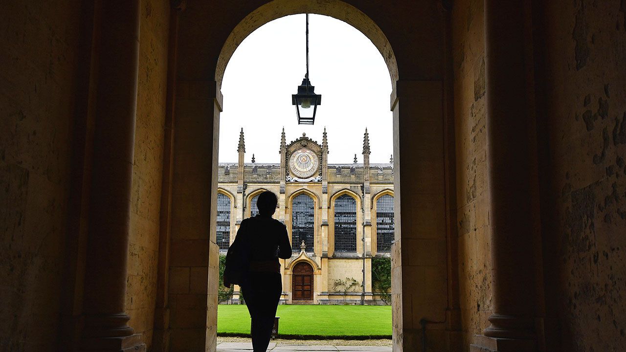 A person visits All Souls College. Oxford.
