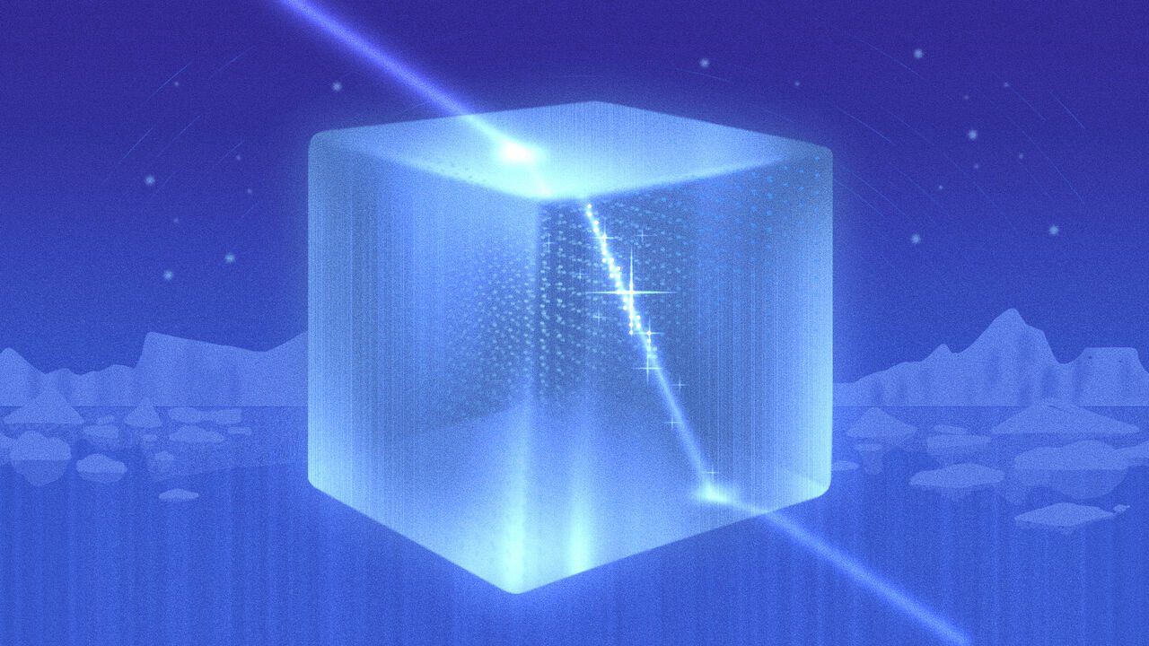 Illustration of the IceCube neutrino detection idea.