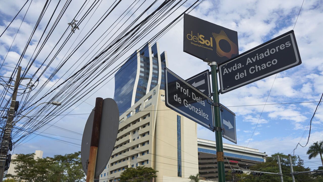 Street signs in Asuncion, Paraguay.