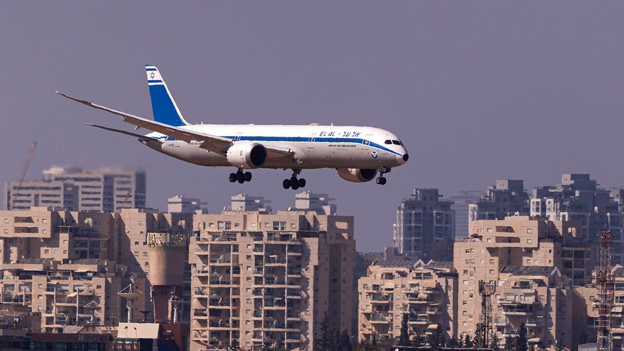 An El Al airline passenger plane lands at Ben Gurion Airport