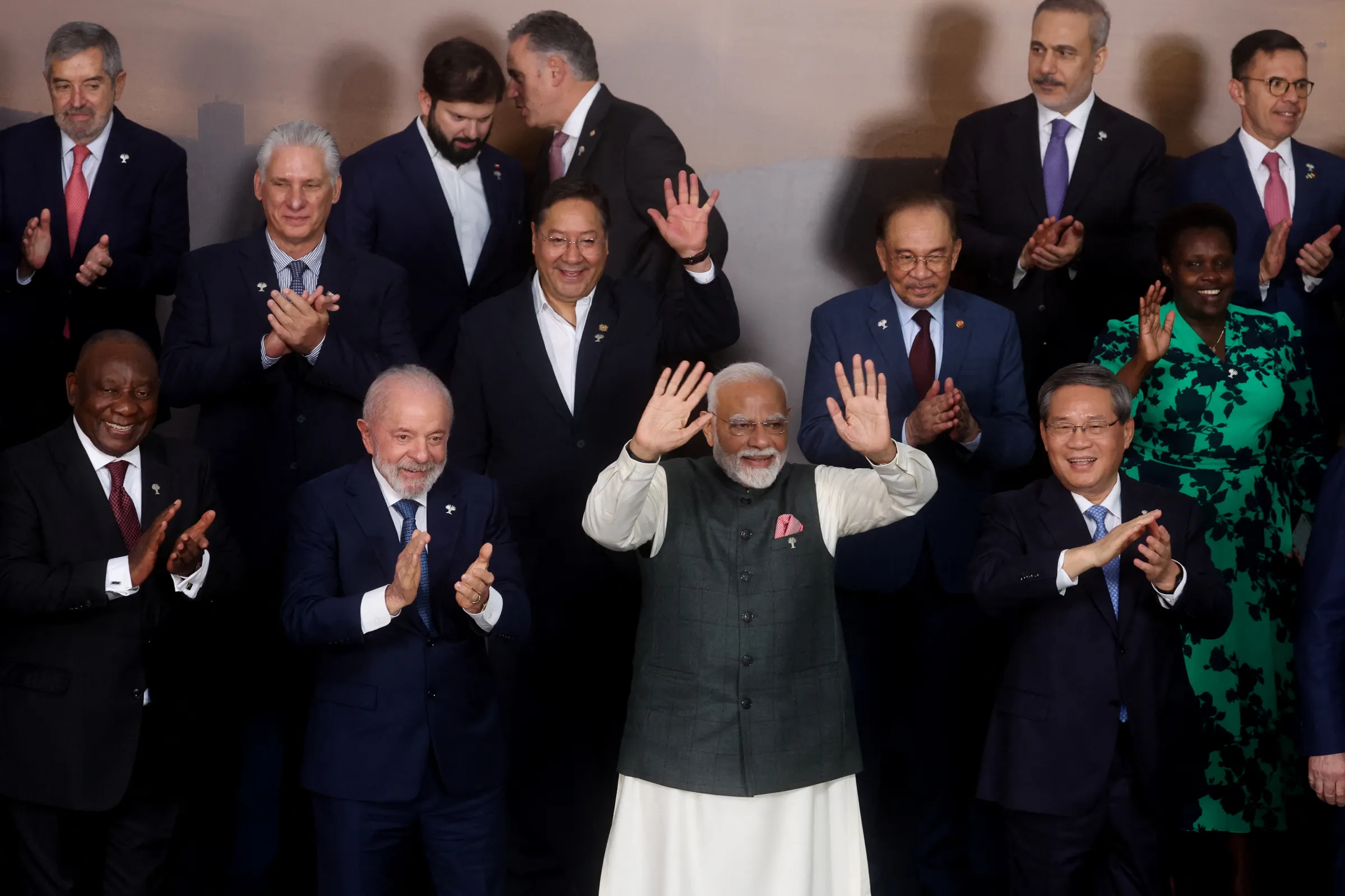 World leaders at the BRICS summit in Rio de Janeiro, July 2025