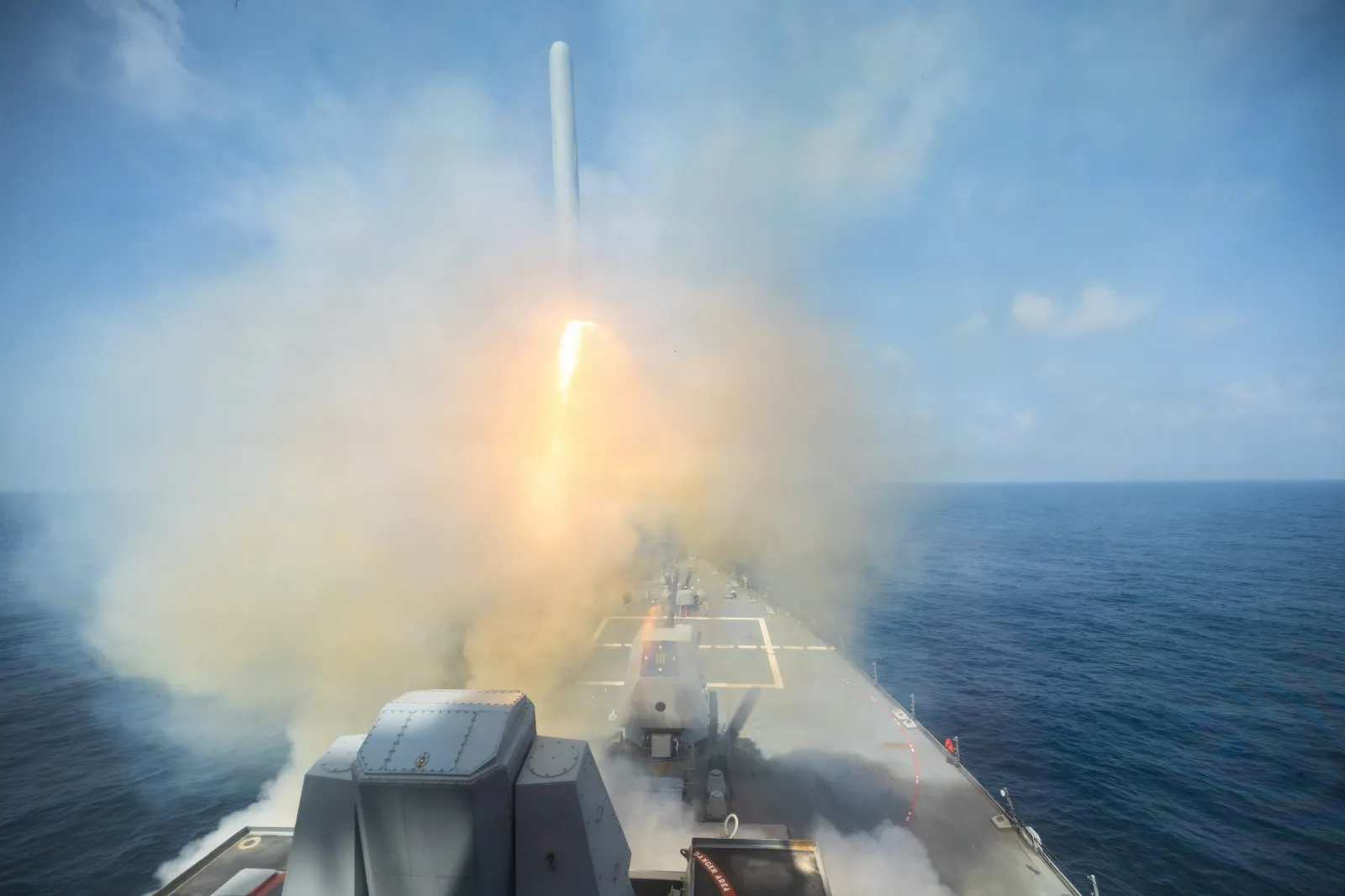 A U.S. destroyer firing a Tomahawk missile, February 2026