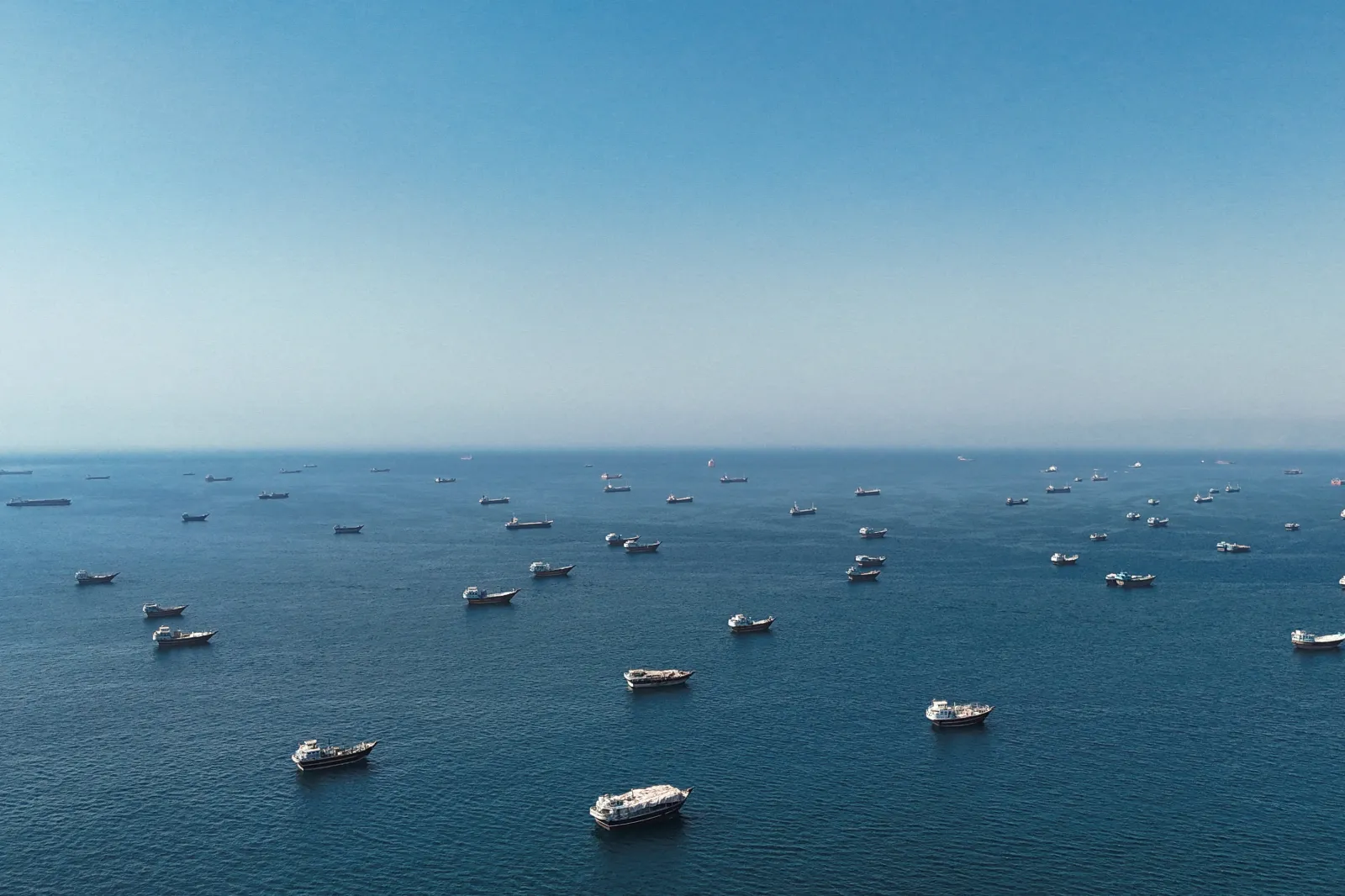 The Strait of Hormuz as seen from Musandam, Oman, June 2026