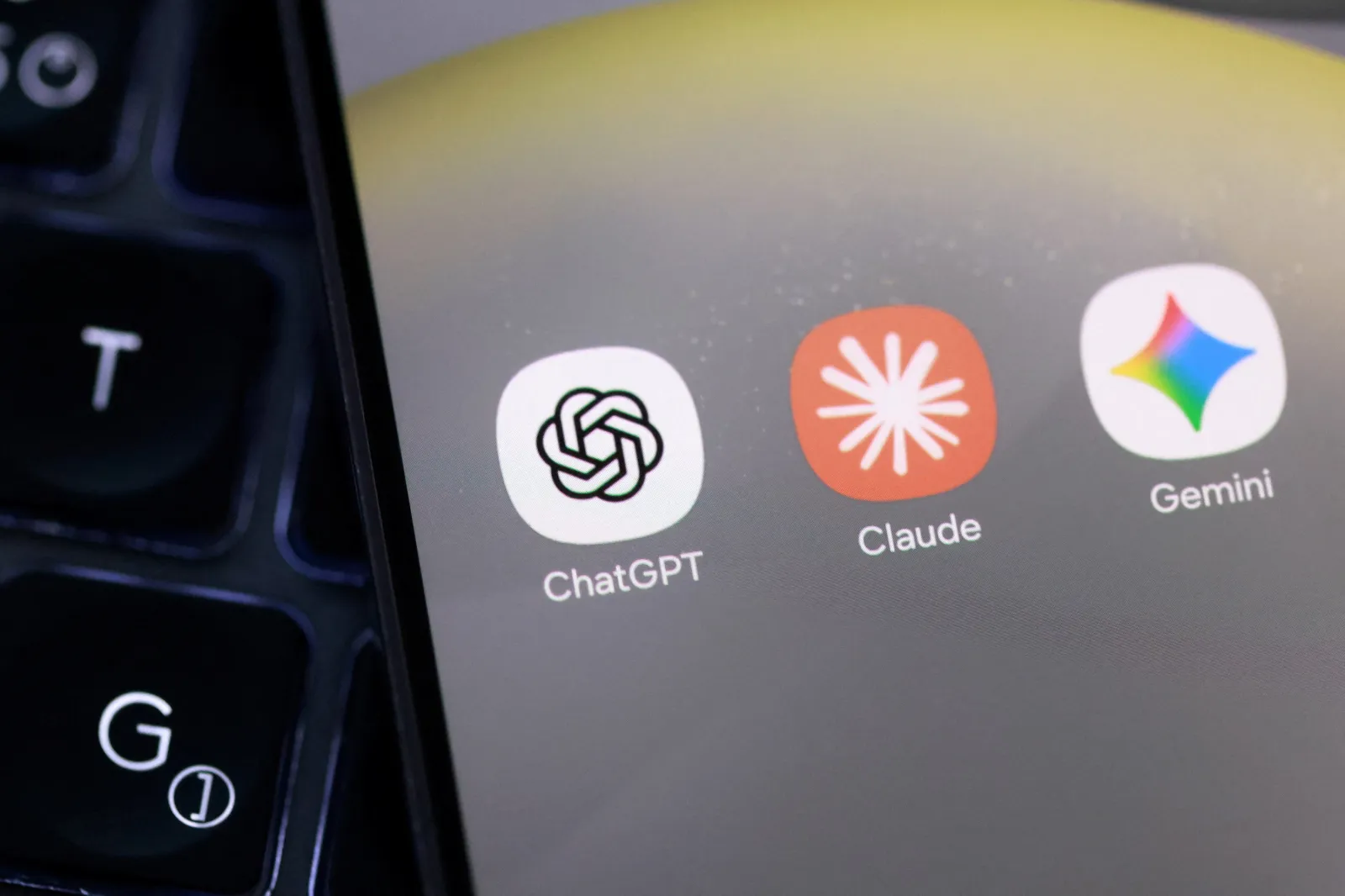 ChatGPT, Claude, and Gemini app icons, June 2026