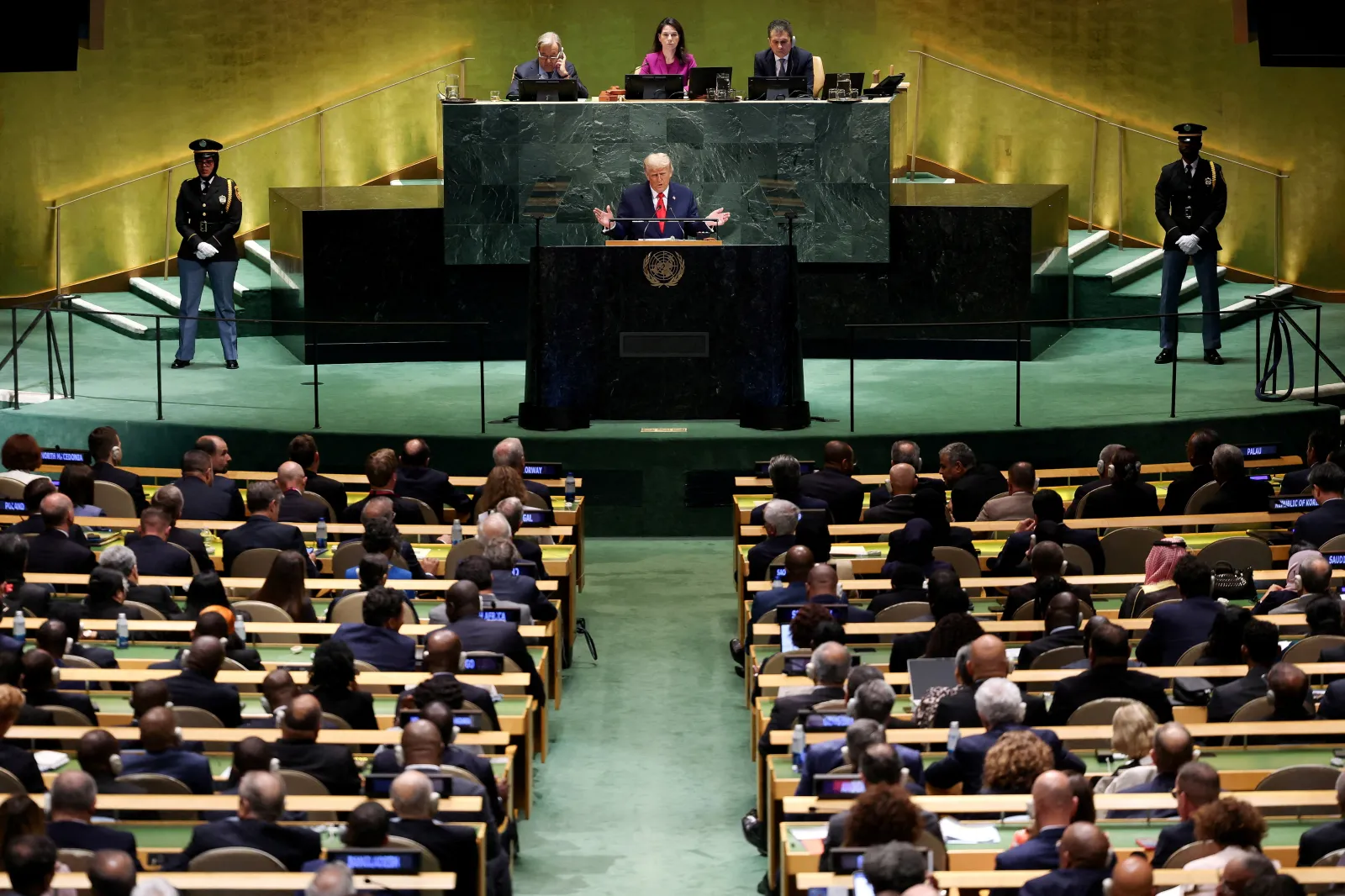 U.S. President Donald Trump addresses the 80th United Nations General Assembly at U.N. headquarters in New York City, U.S., September 23, 2025.