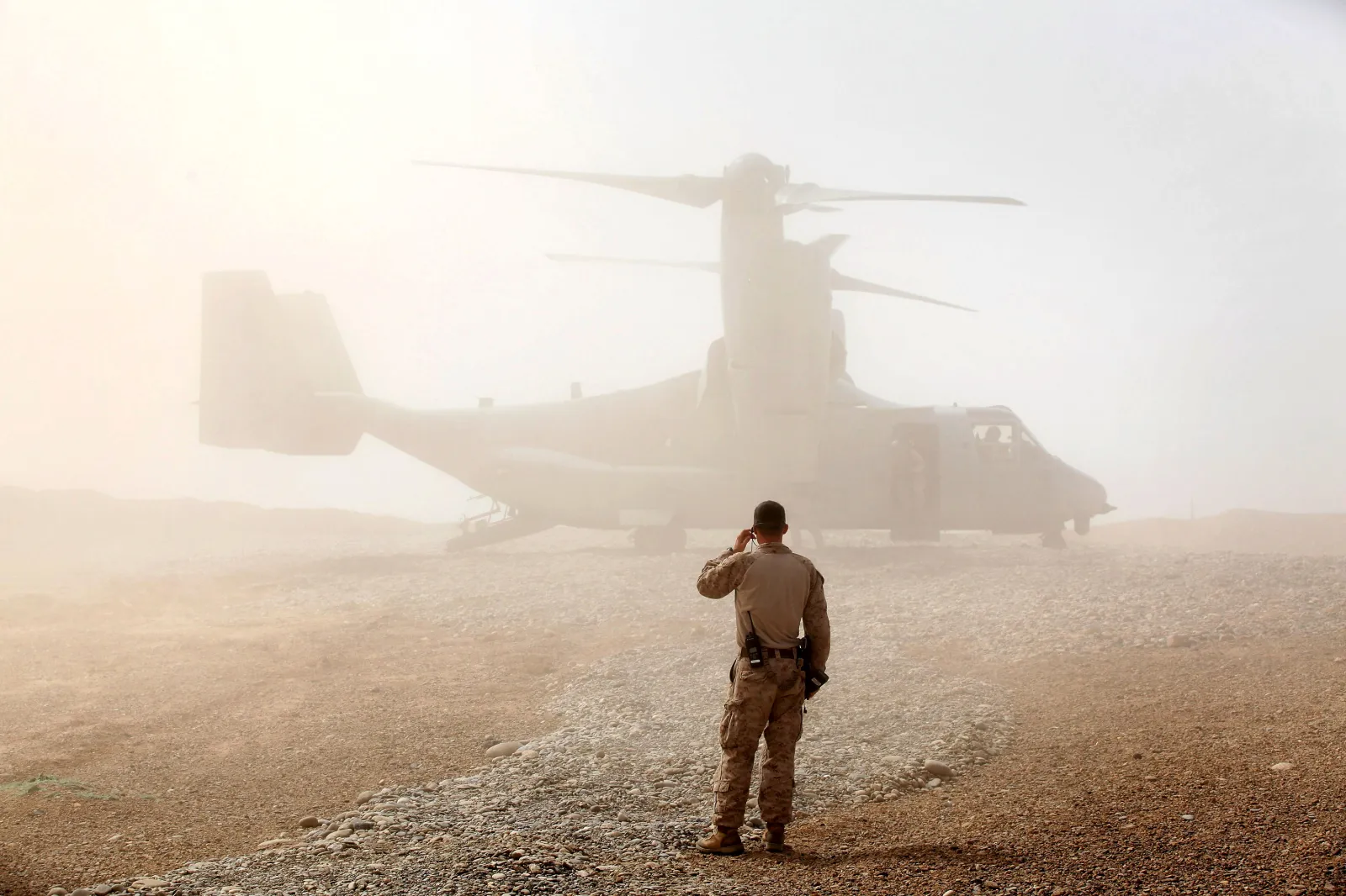 A U.S. military aircraft arriving at a base in Shukvani, Afghanistan, March 2012
