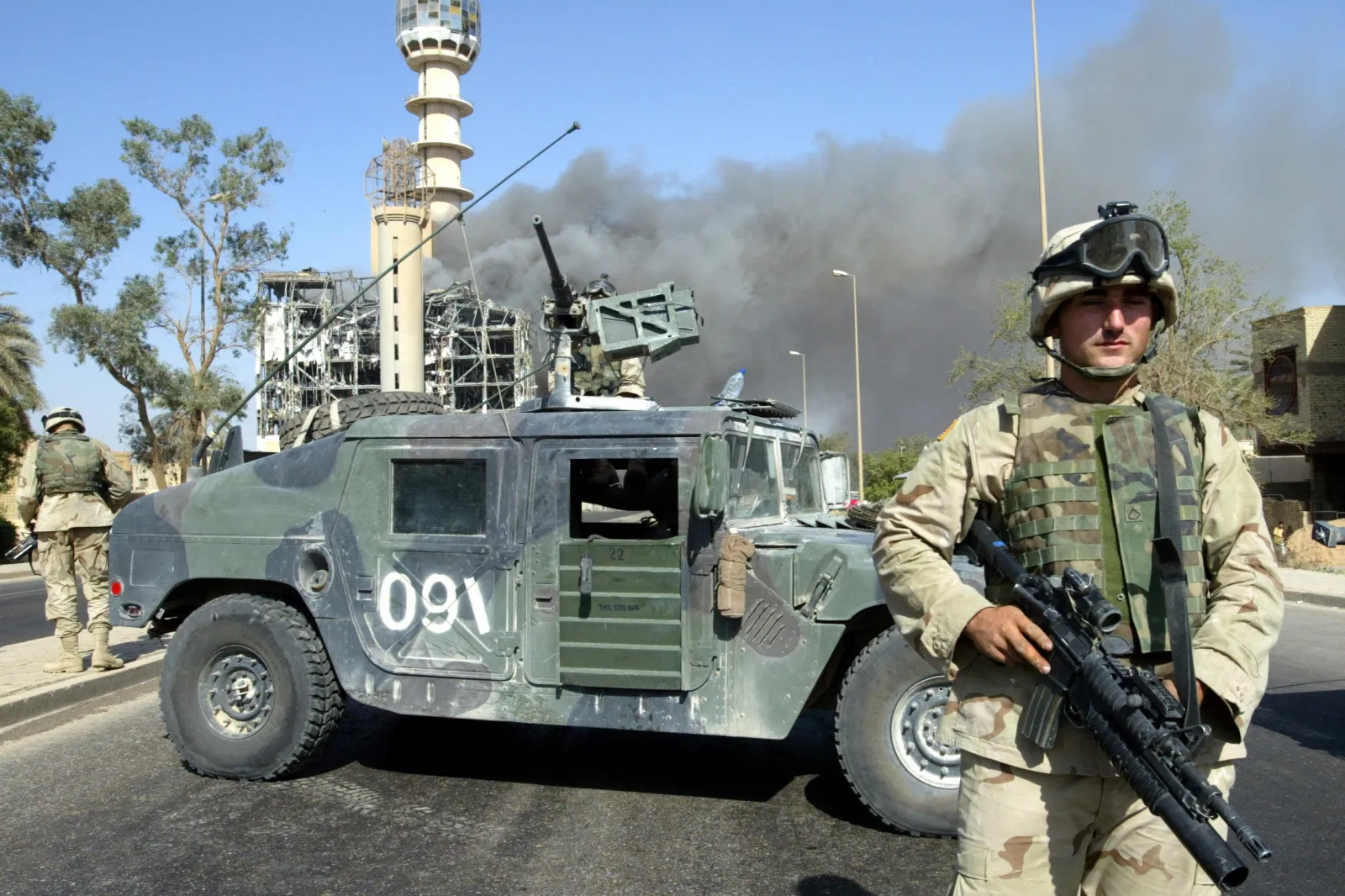 A U.S. soldier in Baghdad, May 2003